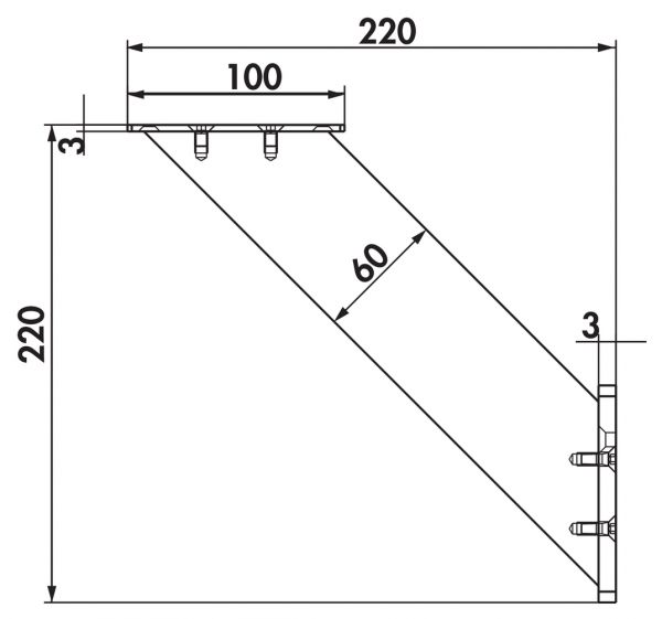 Korfu 3, Konsole, edelstahlfarbig, H 220 mm 3021191
