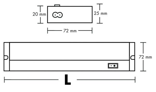 Lily Neo LED, Langfeldleuchte, L 1200 mm, 21 W, edelstahlfarbig