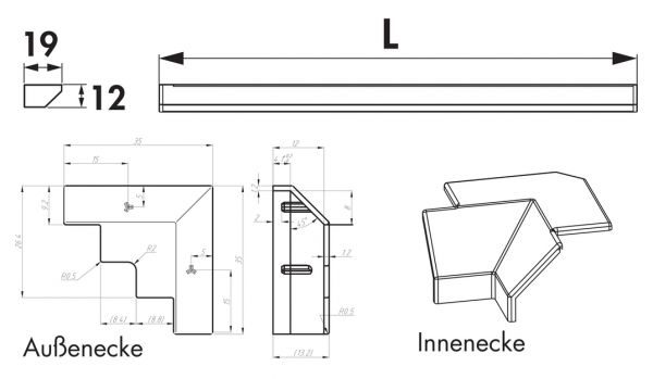Manubrio Farbwechsel LED, Langfeldleuchte, edelstahlfarbig, L 1500 mm