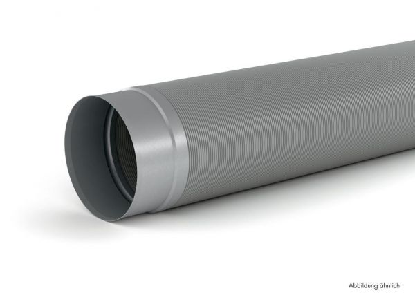 STEEL flow SR-R flex 150 Rundrohr, Lüftungsrohr, Aluminium/Edelstahl, L 350 mm