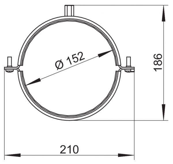 STEEL flow SR 150 Rundkanalhalterung, Abluftzubehör, verzinkter Stahl
