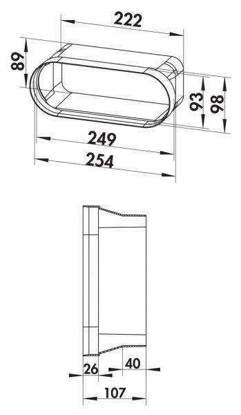 F-BA 150 Adapter, Abluftzubehör, weiß