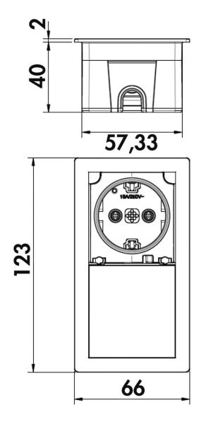 Plaza 1, Einbausteckdosenelemente, mattschwarz