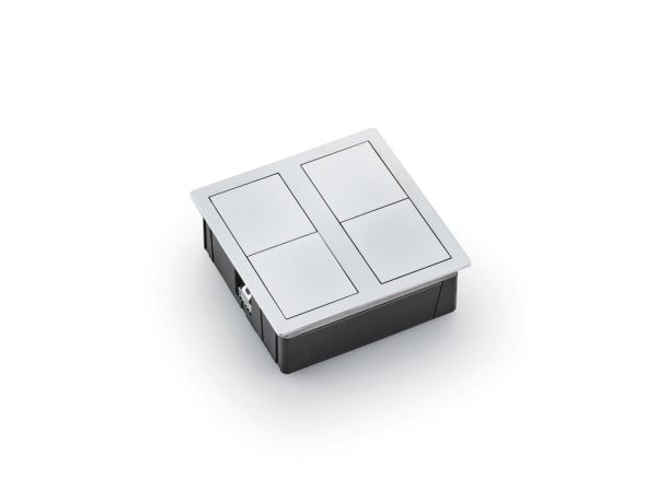 Plaza 2 USB, Einbausteckdosenelemente, Edelstahl gebürstet