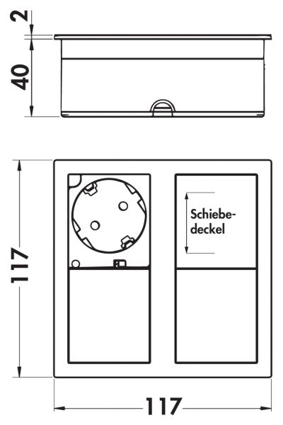 Plaza 2 USB, Einbausteckdosenelemente, Edelstahl gebürstet