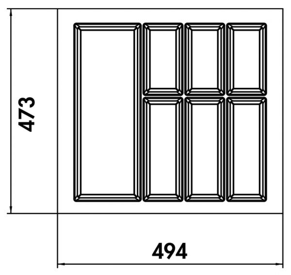 Adesso 1, Besteckeinsatz, für 600er Schrank