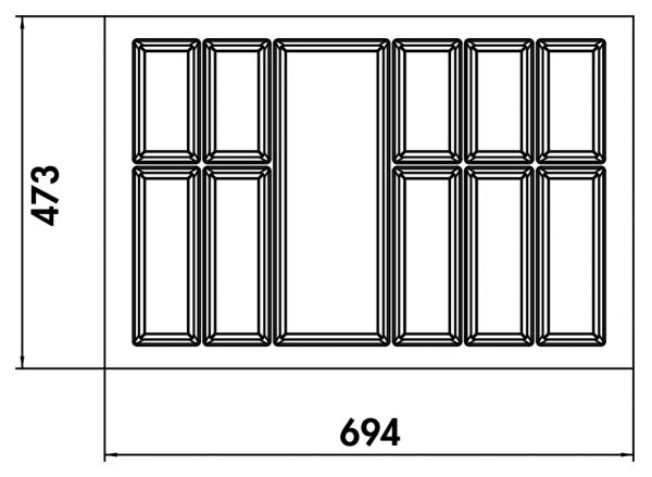 Adesso 1, Besteckeinsatz, für 800er Schrank