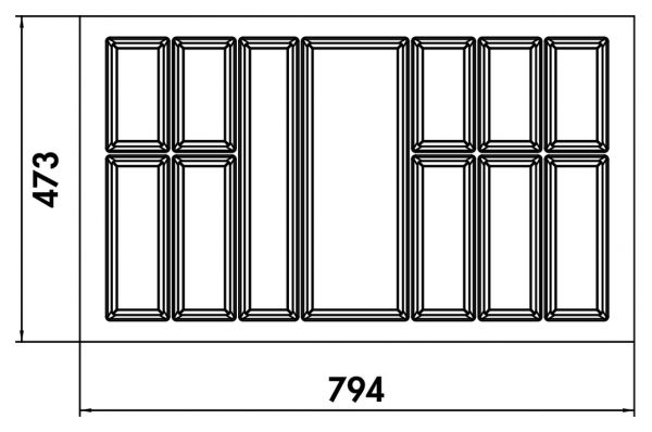 Adesso 1, Besteckeinsatz, für 900er Schrank
