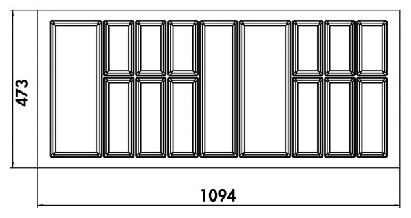 Adesso 1, Besteckeinsatz, für 1200er Schrank