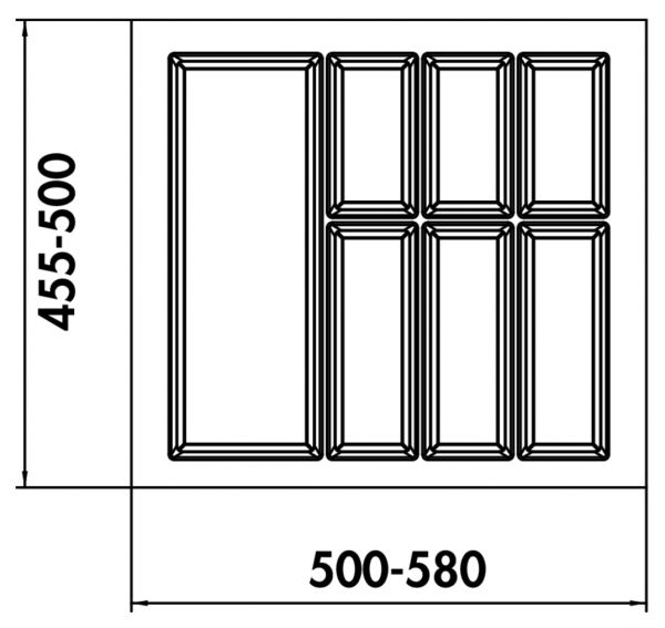 Adesso 2, Besteckeinsatz, für 600er Schrank