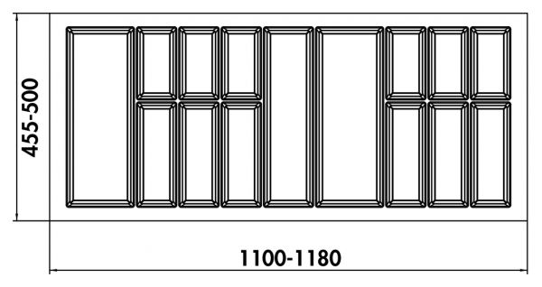 Adesso 2, Besteckeinsatz, für 1200er Schrank
