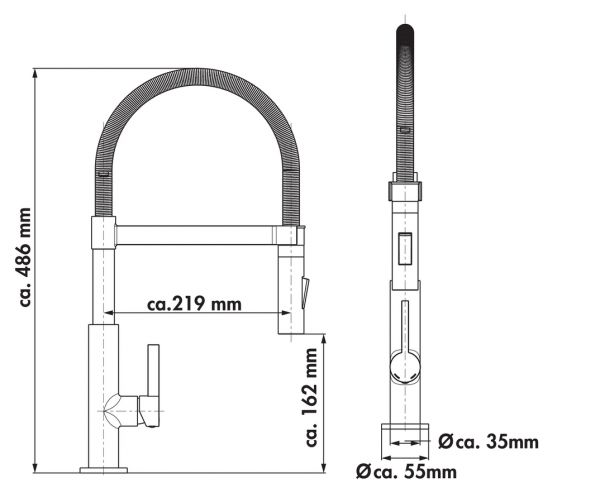 Linea Drive 6, Einhebelmischer, schwarz matt, Hochdruck
