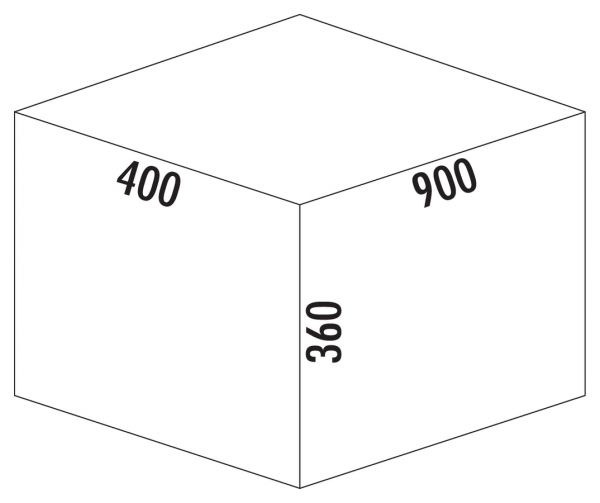 Cox® Base 360 S/900-4, Abfallsammler für Frontauszüge, ohne Biodeckel, anthrazit, H 360 mm