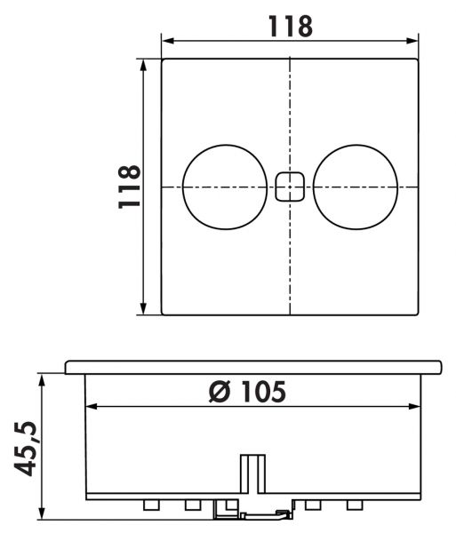 Duplex E USB, Einbausteckdosenelemente, mit Schukosteckdose, Edelstahl