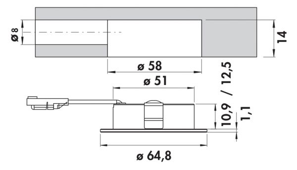 Anelli LED, Einbauleuchte, Set-3, edelstahlfarbig