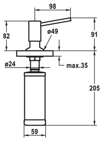 KWC Basic, Spülmittelspender, edelstahlfinish