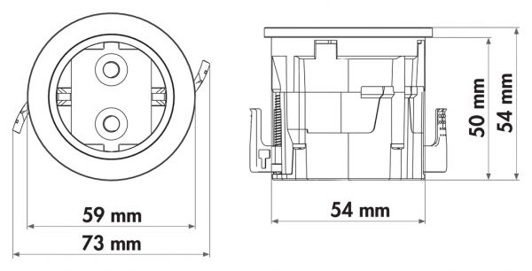 Evoline® One Einzelsteckdose, Steckdosenelement, Ring Edelstahl gebürstet