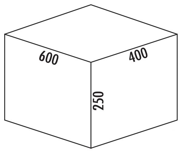 Cox Stand-UP® 250 S/600-3, Abfallsammler für vorhandene Auszüge, ohne Biodeckel, anthrazit, H 250 mm