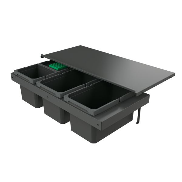 Cox Stand-UP® 250 S/900-4, Abfallsammler für vorhandene Auszüge, mit Biodeckel, anthrazit, H 250 mm