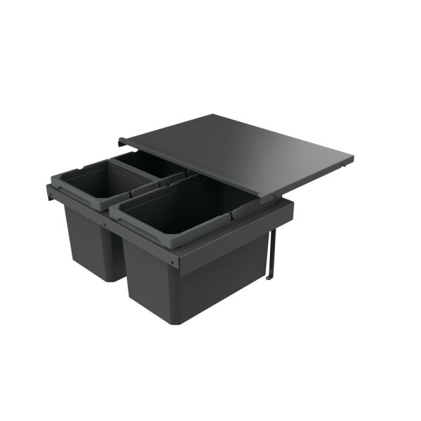 Cox Stand-UP® 280 S/600-3, Abfallsammler für vorhandene Auszüge, ohne Biodeckel, anthrazit, H 280 mm