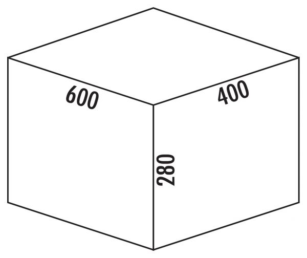Cox Stand-UP® 280 S/600-3, Abfallsammler für vorhandene Auszüge, ohne Biodeckel, anthrazit, H 280 mm