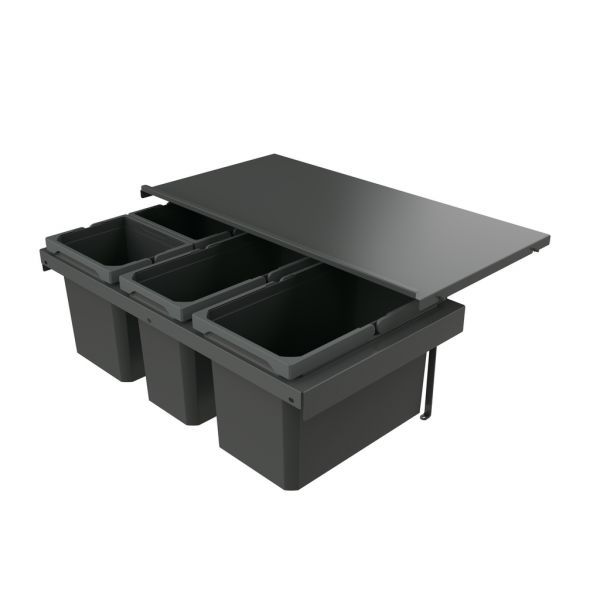 Cox Stand-UP® 280 S/800-4, Abfallsammler für vorhandene Auszüge, ohne Biodeckel, anthrazit, H 280 mm