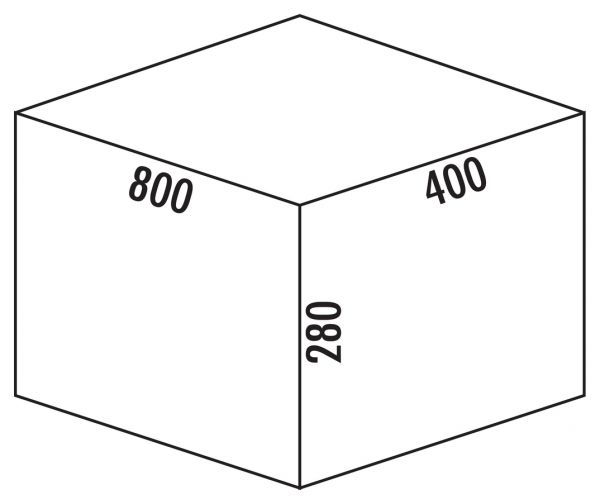 Cox Stand-UP® 280 S/800-4, Abfallsammler für vorhandene Auszüge, ohne Biodeckel, anthrazit, H 280 mm