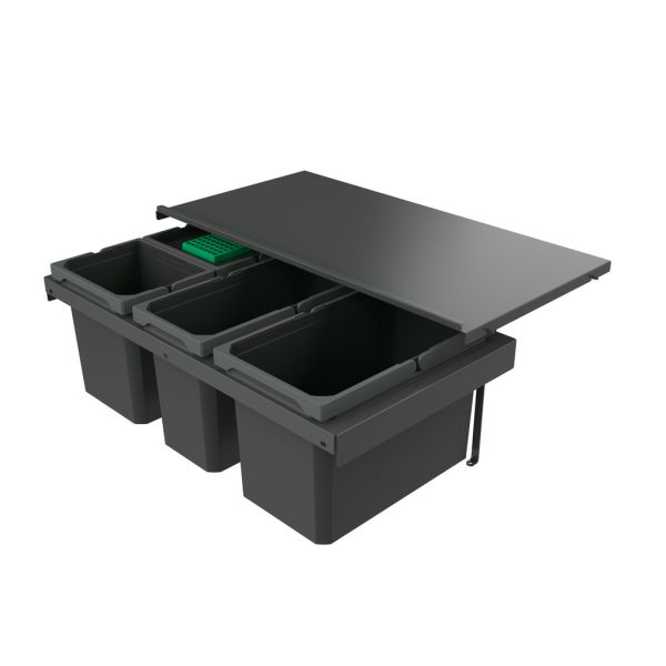 Cox Stand-UP® 280 S/800-4, Abfallsammler für vorhandene Auszüge, mit Biodeckel, anthrazit, H 280 mm