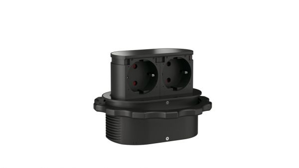 Piccolino, Einbausteckdosenelemente, Blende schwarz matt