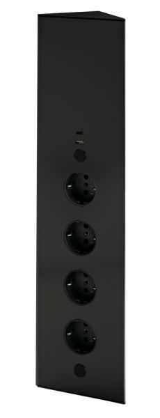 Mira ES1 USB A/C, Ecksteckdosenelement, schwarz matt