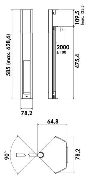 Casia 2L Steckdosenleiste USB A+C, Ecksteckdosenelement, schwarz matt