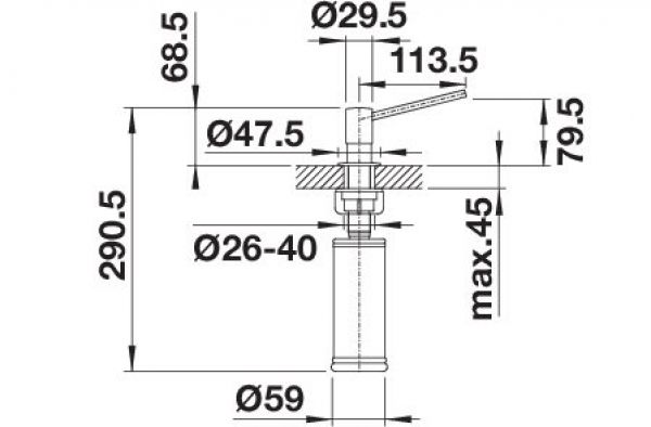 BLANCO TORRE Spülmittelspender satin platinum 527722