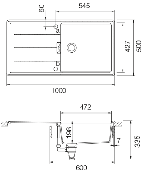 Schock TIAD100LAMAG Spüle, Einbau von oben