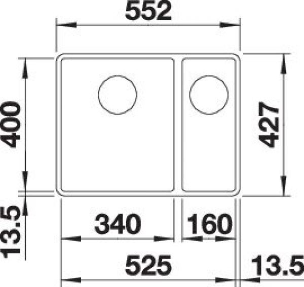 BLANCO SUBLINE 340/160-F vulkangrau 527344