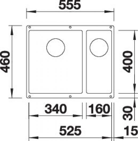 BLANCO SUBLINE 340/160-U für Farbige Komponenten cafe 527816