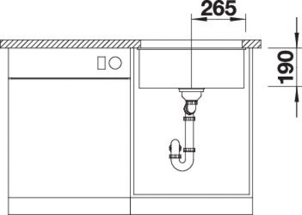 BLANCO SUBLINE 500-U für Farbige Komponenten anthrazit 527797