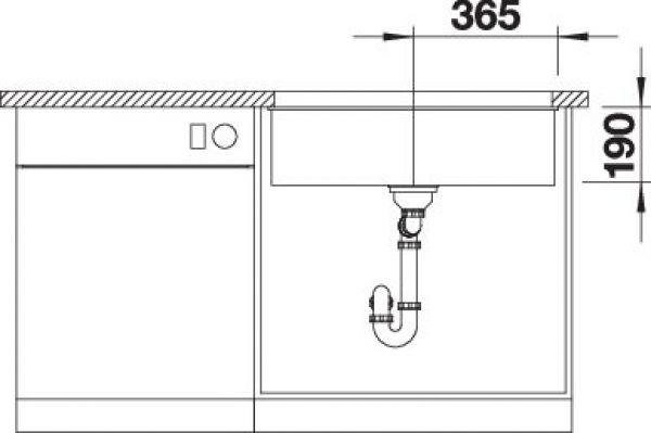 BLANCO SUBLINE 700-U für Farbige Komponenten schwarz 527802