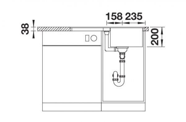 BLANCO ADIRA 45 S-F cafe 527600