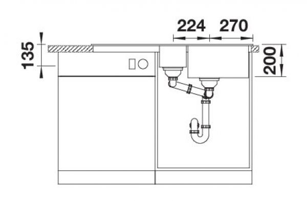 BLANCO ADIRA 6 S anthrazit 527602