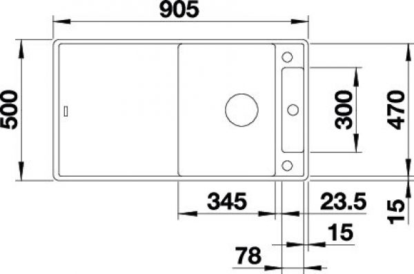 BLANCO AXIA III 5 S-F vulkangrau 527225