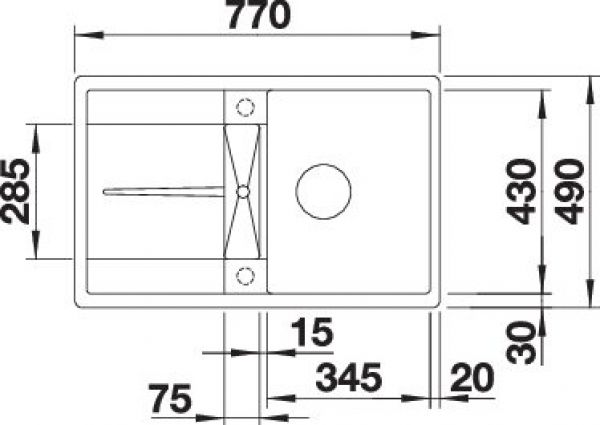 BLANCO METRA 45 S-F vulkangrau 527290
