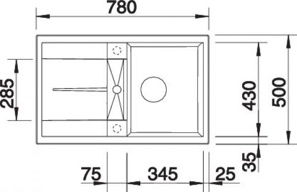 BLANCO METRA 45 S softweiß 527105