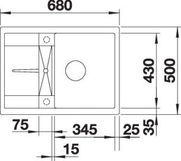 BLANCO METRA 45 S Compact vulkangrau 527285