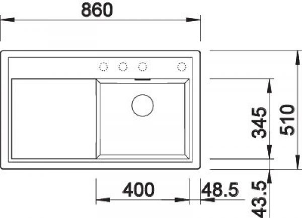 BLANCO ZENAR 45 S anthrazit 523850